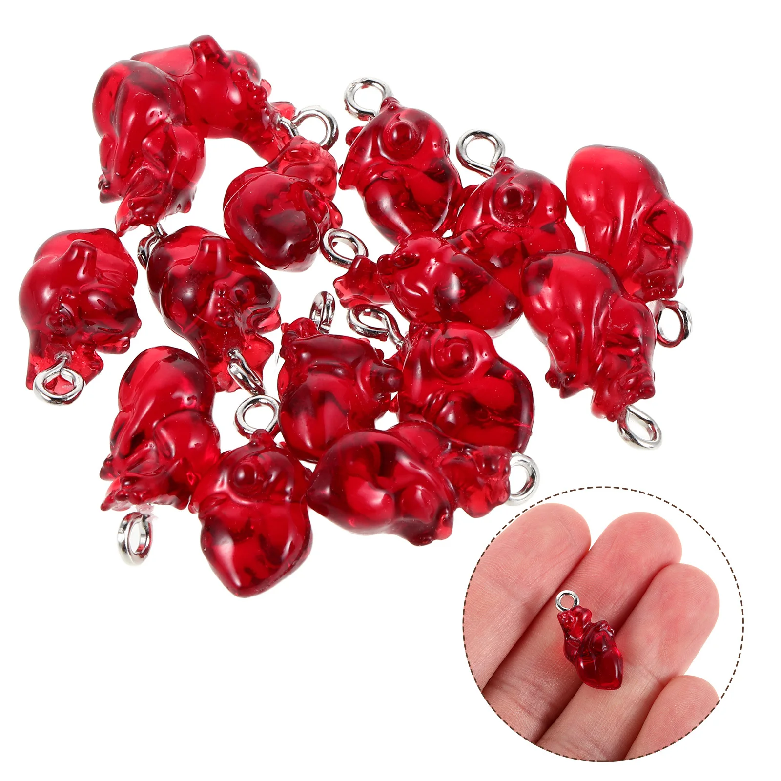 

15pcs Gothic Style Jewelry Charms: Unique Heart-Shaped Pendants For Diy Earrings Necklaces Bracelets Halloween Party Decorative