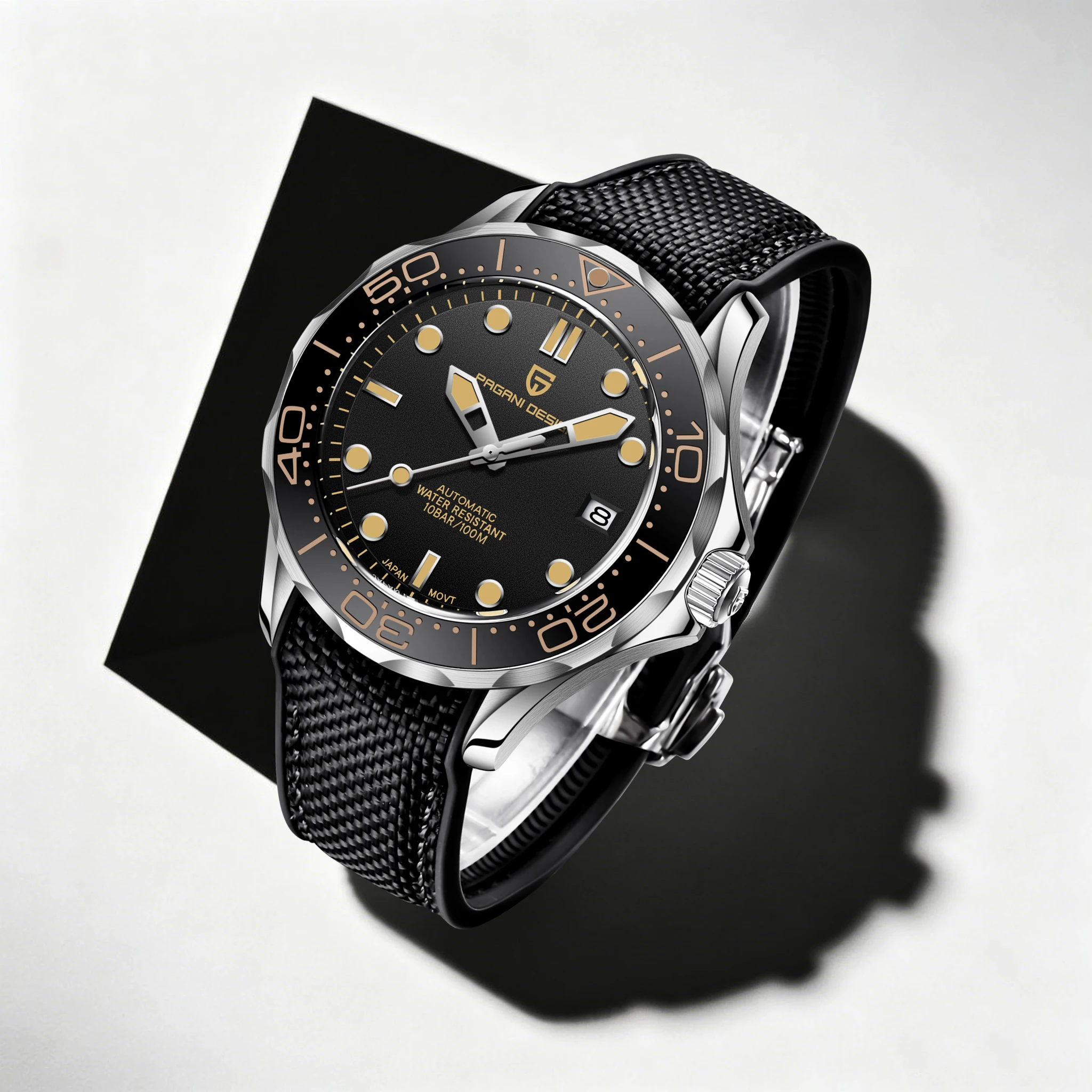 PAGANI DESIGN Men Exquisite High-End Mechanical Watches Rubber Strap Luminous Calendar Sapphire Reloj Elite Gentleman Timepiece