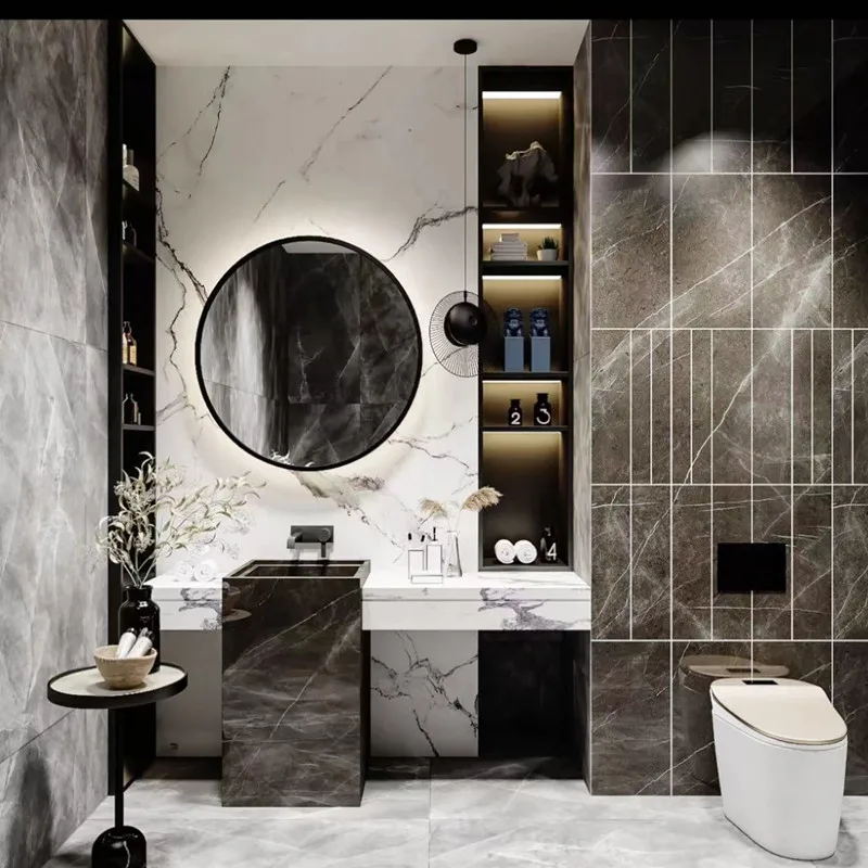 

Designer's integrated basin and column bathroom cabinet combination floor-standing hotel washstand, washbasin and sink