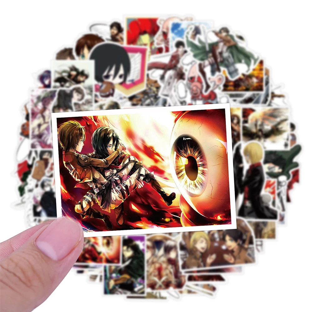 

10/30/50pcs Attack on Titan Japanese Anime Stickers Classic Manga Decals Decoration Luggage Laptop Phone Bike Cool Sticker Pack