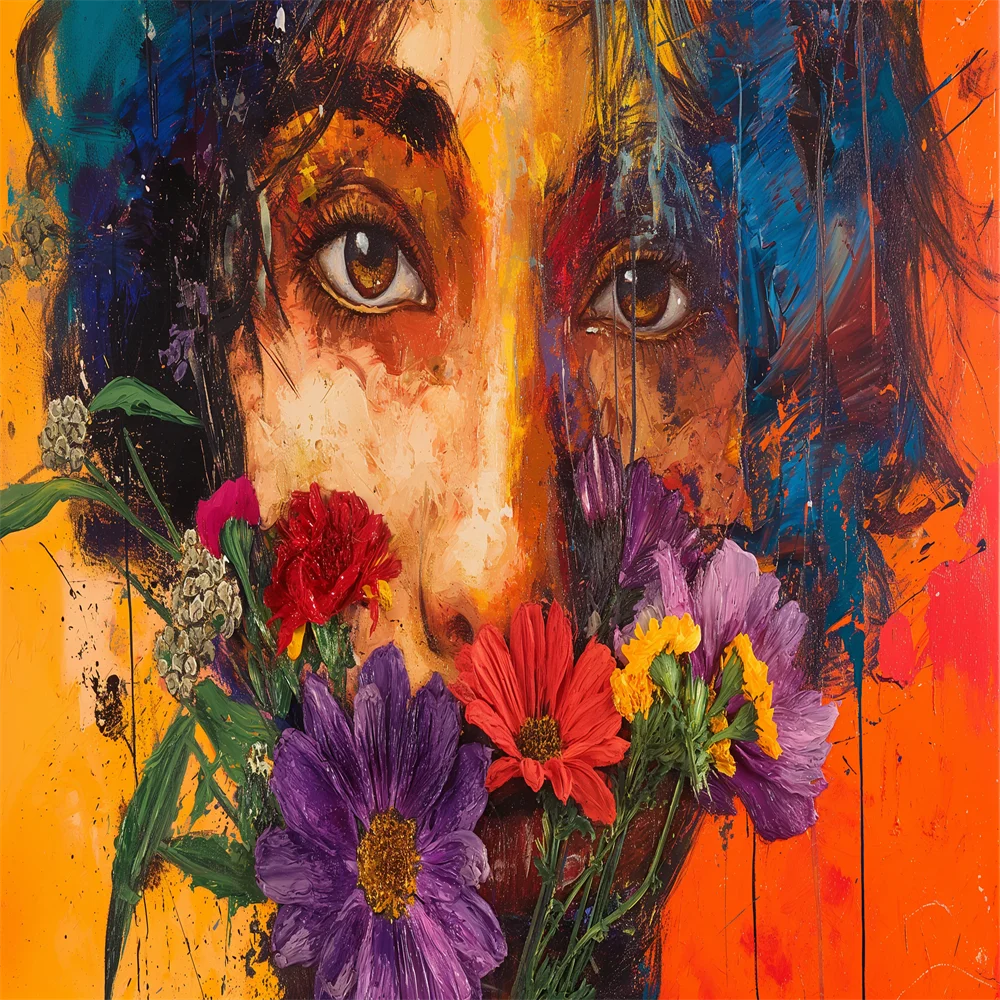 Milofi Large Mural Decorative Art Wallpaper Face and Flower