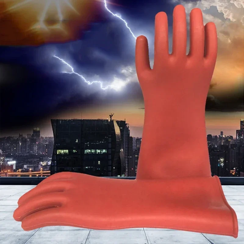Anti-electricity Protect Professional 12kv High Voltage Electrical Insulating Gloves Rubber Electrician Safety Glove 40cm