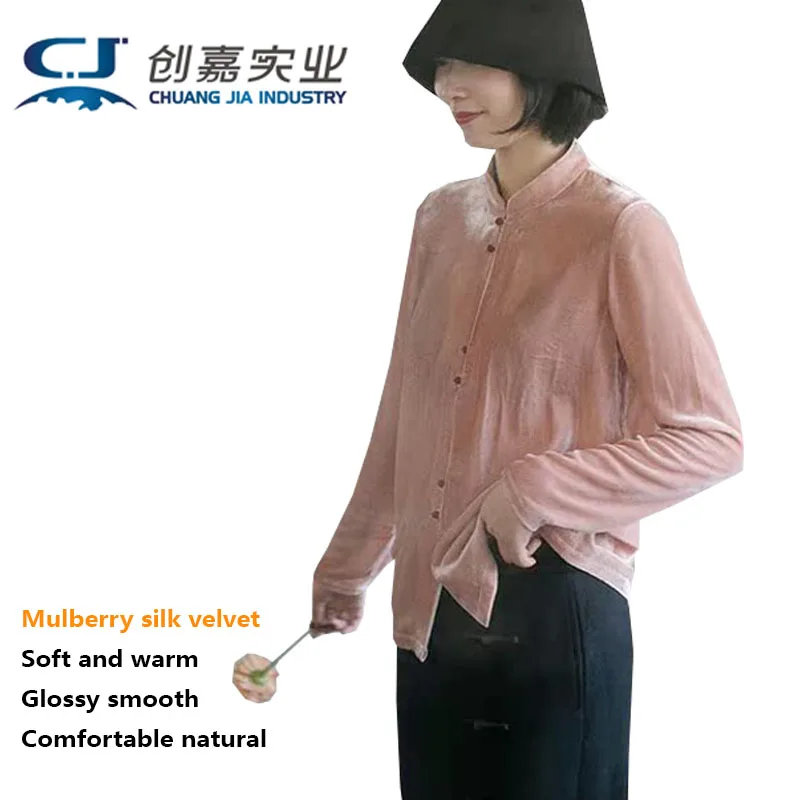 

High-end Silk Velvet Ladies Shirt Temperament Elegant Blouse Outdoor Casual Friends Party Quality Clothing Spring and Autumn