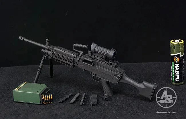 Estante de brazos de soldado MK46 MK48, ametralladora negra/arena, modelo militar de plástico, juguete apto para figura de acción de 12 pulgadas, 1/6