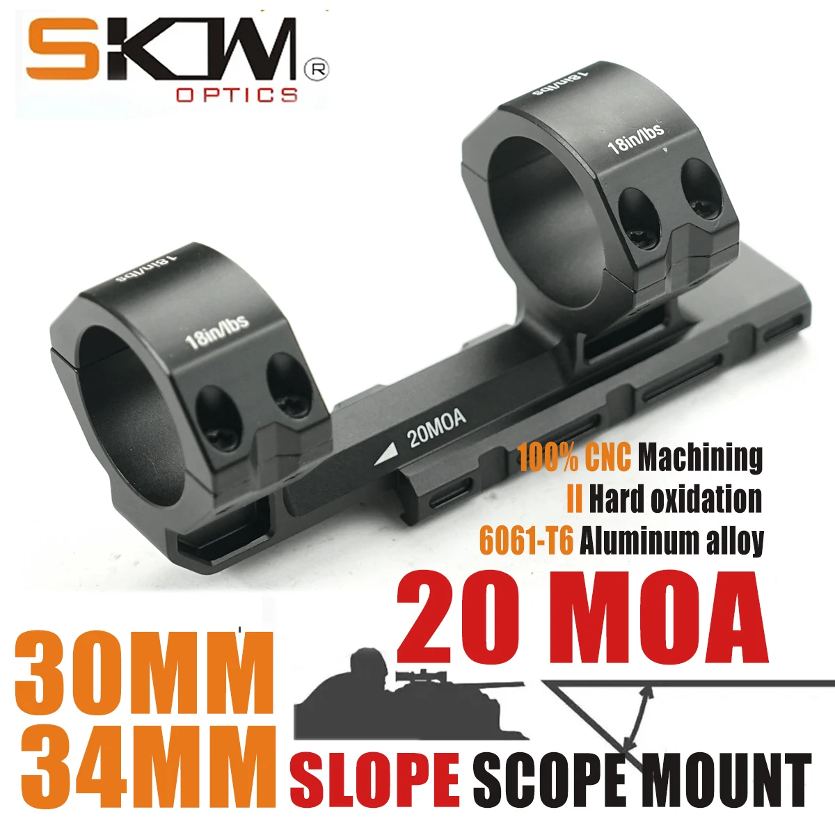 

Кольца для наклонного крепления оптического прицела SKWoptics AR15, рейки Пикатинни, 34 мм, 30 мм; 1913,