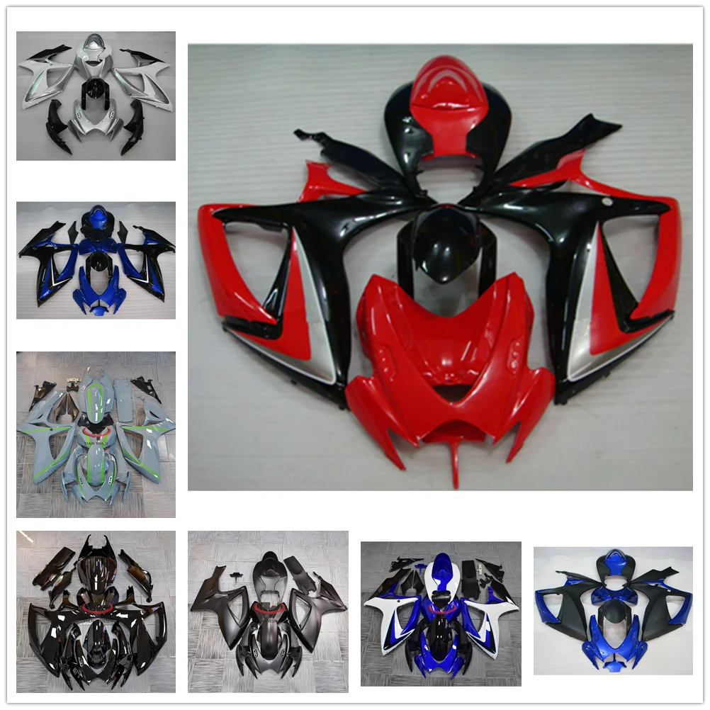Motorcycle Bright Blue Red Black Prints Full Fairing Kit Bodywork Cowling For GSXR600 GSXR750 GSXR 600 750 GSX R K6 2006 2007