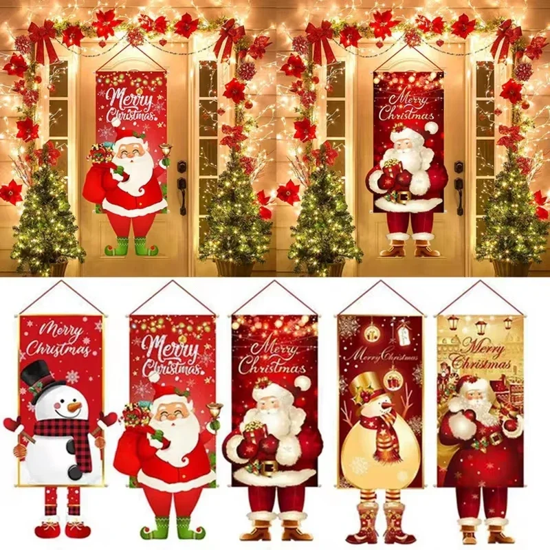 

Santa Claus Hanging Flag Merry Christmas Decorations For Home 2024 Christmas Ornaments Navidad Natal Xmas New Year Gifts 2025