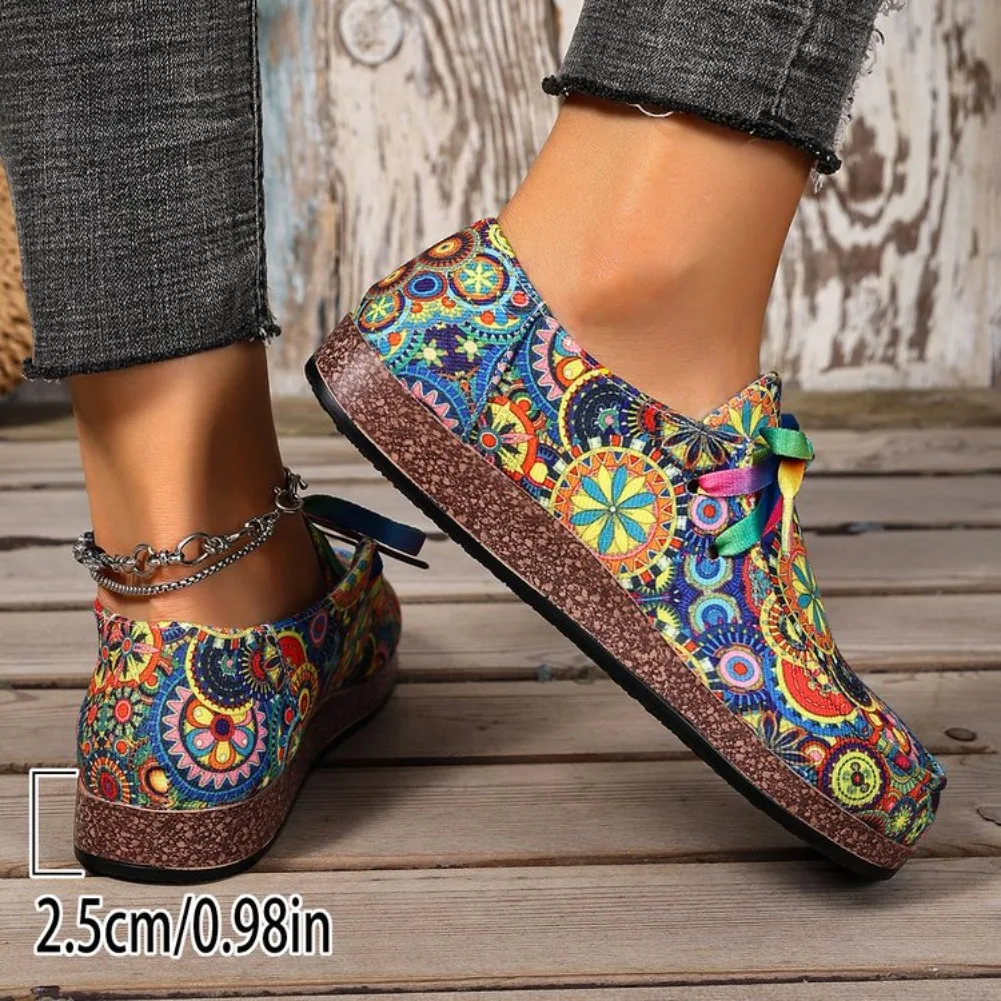 2026 Bestseller Neue Modische Damen-Sneaker mit Schnürung, Bedruckte Damen-Flats, Outdoor-Freizeitschuhe für Damen, Zapatos De Mujer – Detail 11