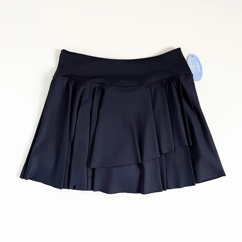 تنورة اليوغا لممارسة اليوجا خفيفة الوزن وسريعة الجفاف ومنعشة 2 في 1 عالية الخصر بطيات لممارسة اليوجا واللياقة البدنية، تنورة تنس الجولف #6