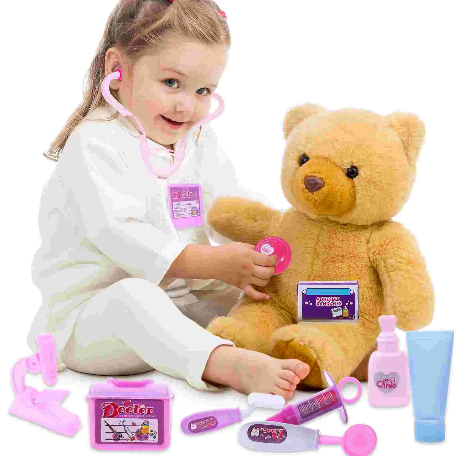 14 pçs conjunto médico brinquedos fingir jogar dr kit educacional médico meninas suíte criança para crianças