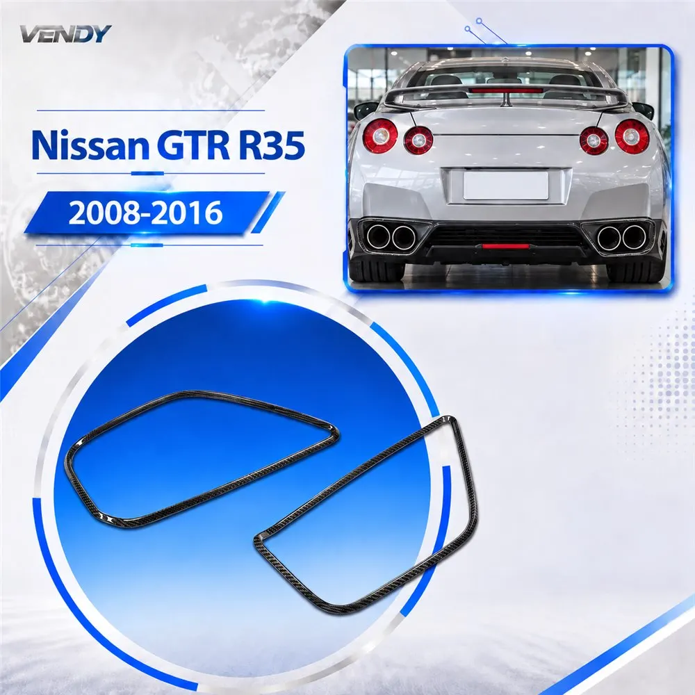 Real Carbon Fiber For Nissan GTR R35 2008-2016 Exhaust Pipe Outer Frame Cover Trim Modified Parts Accessories