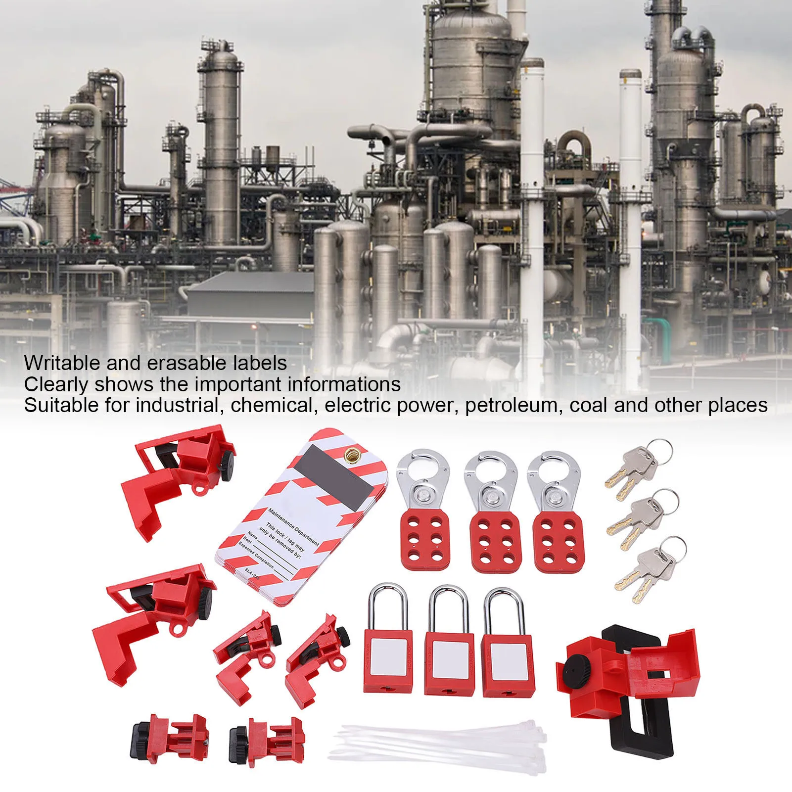 Breaker Electrical Lockout Tagout Kit Circuit Breaker Lock Out Device With Storage Bag For Industrial Use