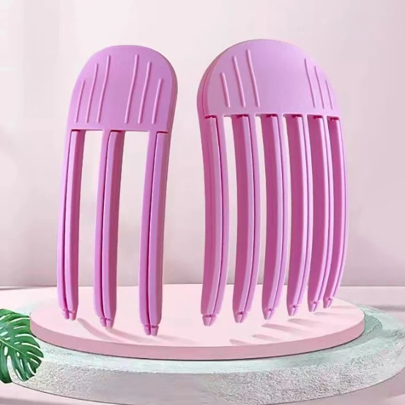 جديد العناية بالشعر جذور الطبيعية رقيق مشبك شعر لا الحرارة البلاستيك مموج الشعر تويست التصميم عدد وأدوات 3/6 الأسنان مشط رقيق أداة #5