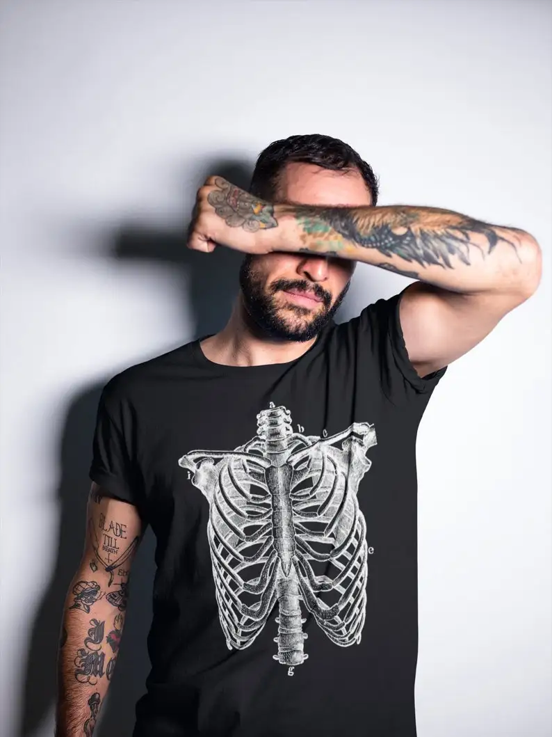 Skeleton Ribcage Horror Tee