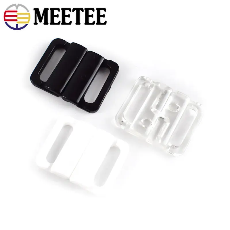 50/100Sets Rectangle Plastic Bra Buckle Bikini Clip Connect Swimsuit Clasp Closure Hook Adjust Underwear Strap Sewing Accessory