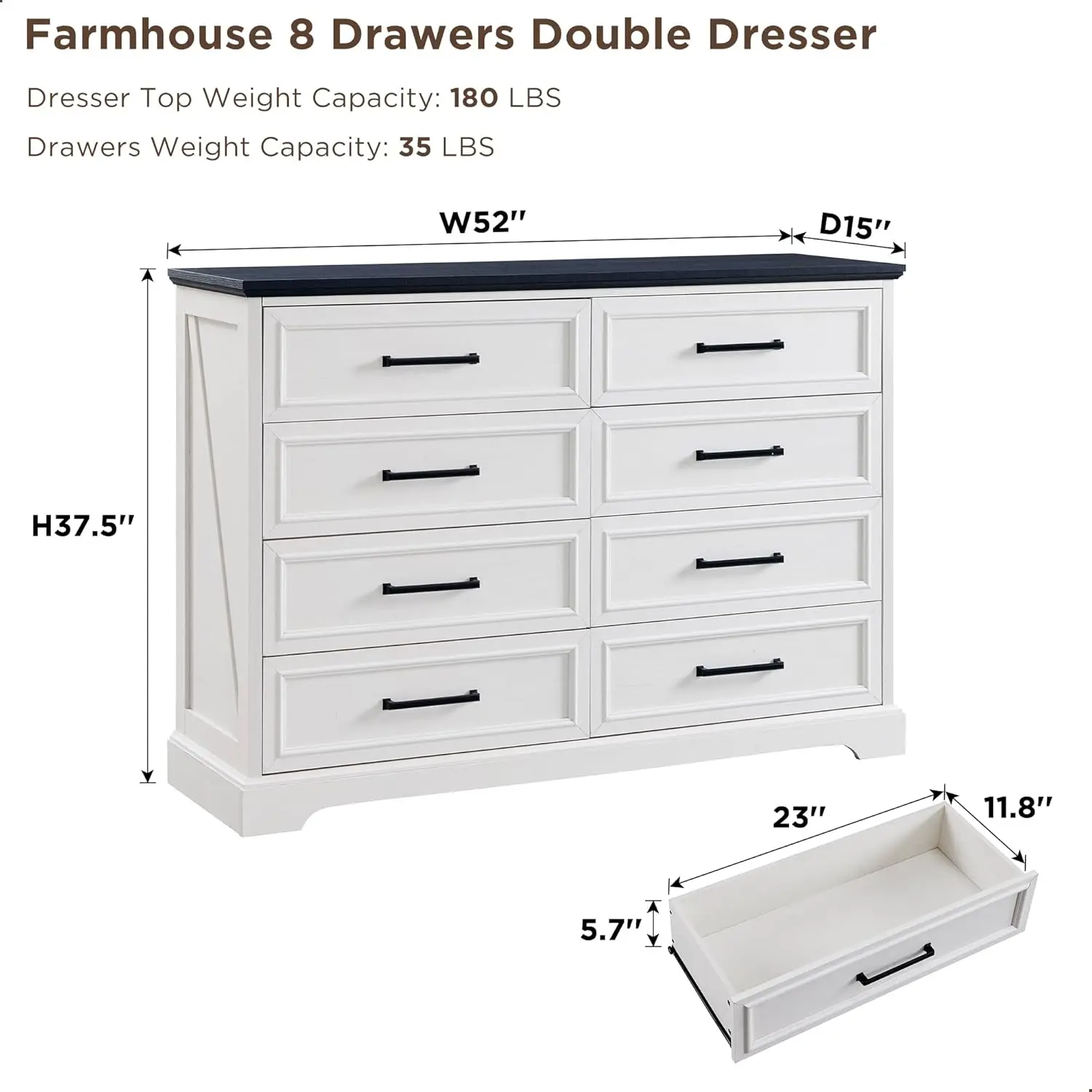 8 Drawers Dresser Chests for Bedroom,52