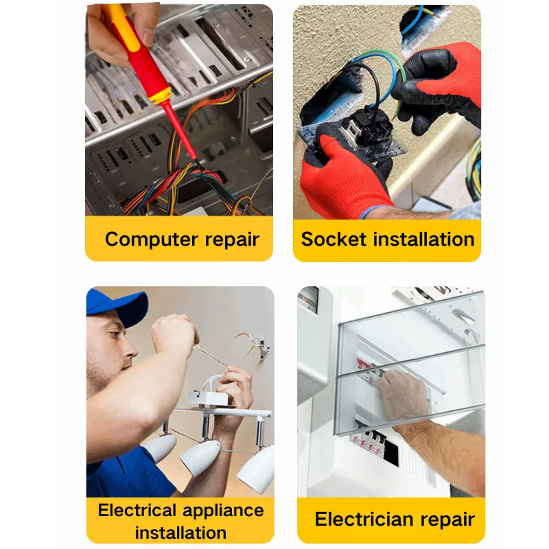 10 قطعة شفرة قابلة للتبديل 500 فولت معزول مفك مجموعة مع حافظة مغناطيسية للمنزل والكهربائيين المحترفين أدوات إصلاح #3