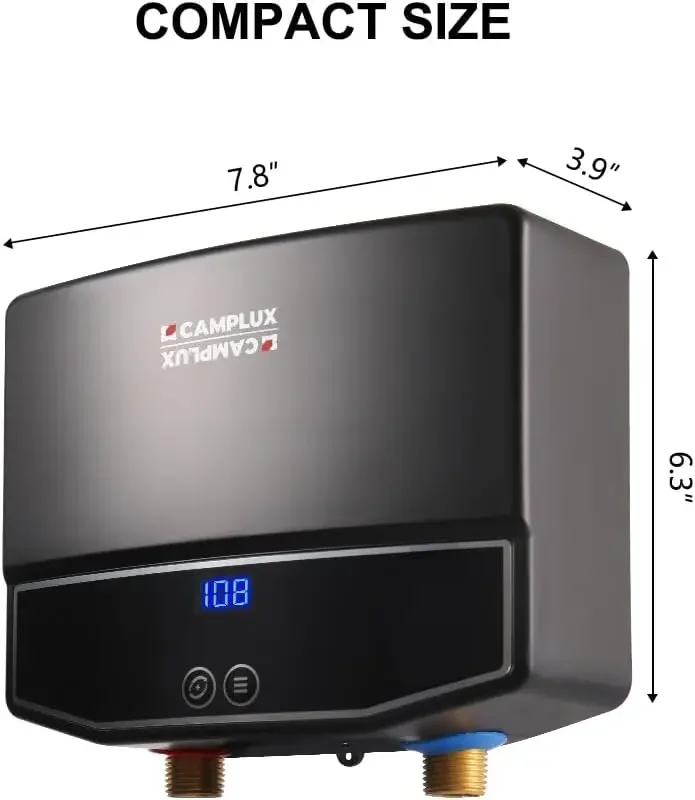 سخان مياه بدون خزان 120 فولت، نقطة الاستخدام سخان مياه ساخن فوري، 3.5 كيلو وات (TE04B) سخان مياه ساخن للحوض مع تعديل ذاتي
