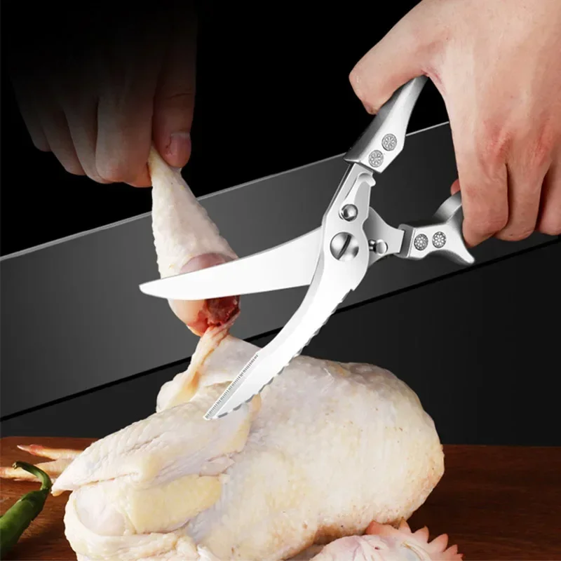 Professional Chicken Bone Kitchen Scissors Kitchen Shears Duck Fish Cutter Stainless Steel Scissors Clean Cook Scissors Knife