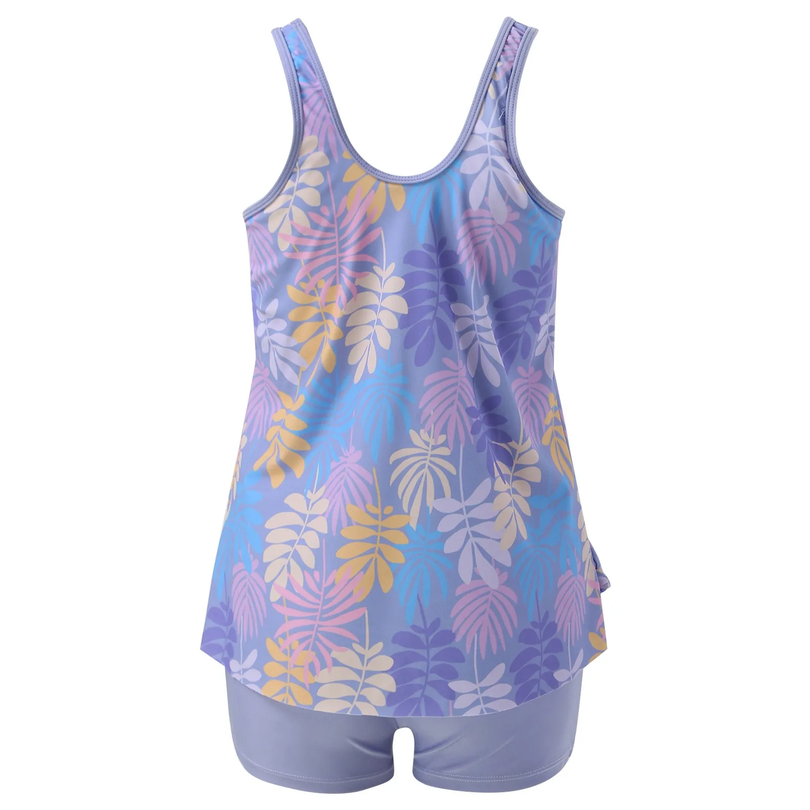 Tankini Stroje kąpielowe dwuczęściowe dla kobiet Tank Top z kwiatowym nadrukiem i szortami Stroje kąpielowe dla kobiet Stroje kąpielowe купальник