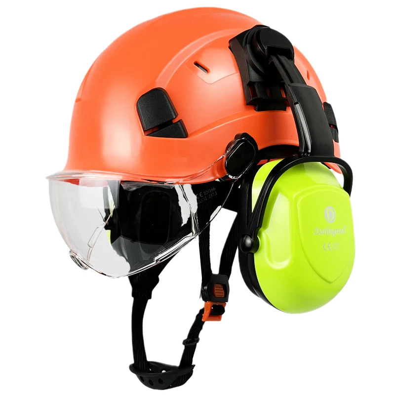 Imagem -06 - Construção Capacete de Segurança com Viseira Goggles Snr = 30db Ear Muffs Chapéu Abs Trabalho Industrial Head Protection Rescue ce