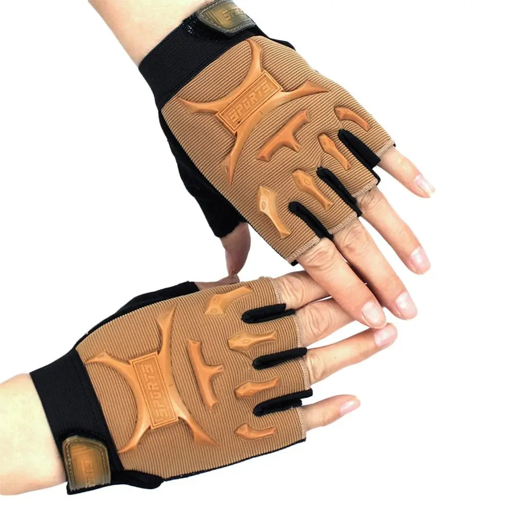 Cute Fingerless Kids Sport Gloves Elastic Non-slip Cycling Mittens Windproof Breathable Children Bicycle Gloves for Boys Girls