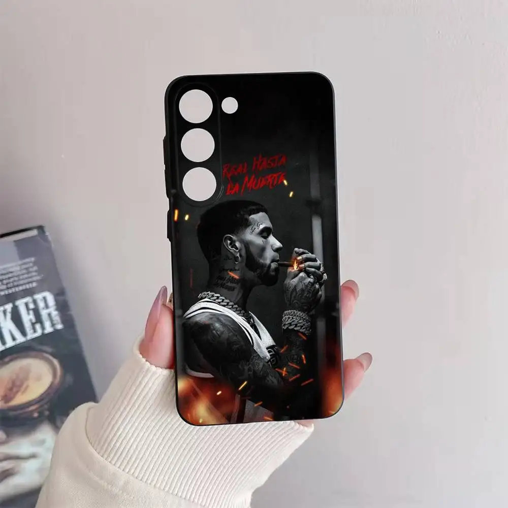 Capa de telefone real Rapper A-Anuel AA para Samsung Galaxy A73,72,51,53,52,71,22,5G,Note,J7,8,9 Capa preta macia