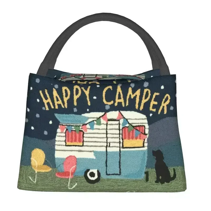 Adventure Travel Happy Insulated Lunch Bag Female Cartoon Camping Cooler Food Lunch Box Business Travel