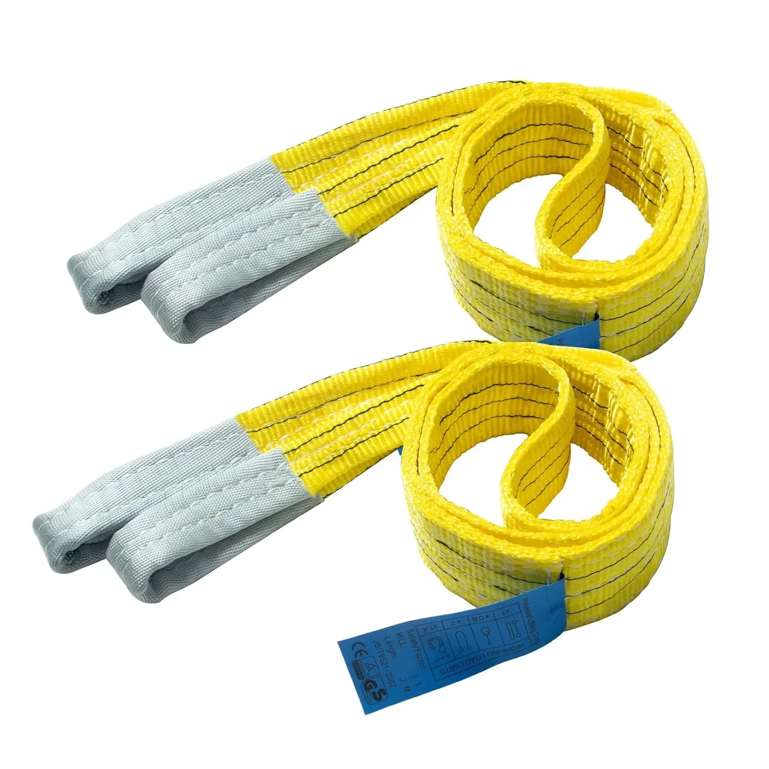 

2-Pack 3"x6.5ft Heavy-Duty Polyester Lifting Sling, 6600 lbs Capacity, Eye-to-Eye Rigging for Crane & Hoist