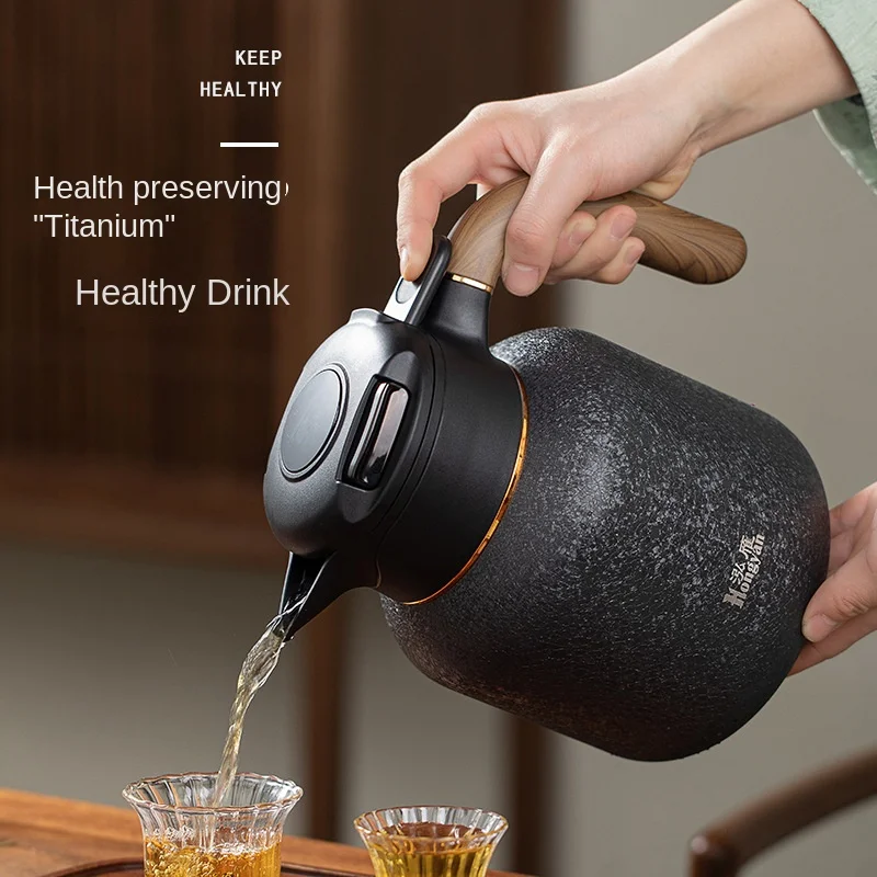 Pure Titanium Stewed Tea Pot Temperature Display Stuffy Brewing Kettle Tea Water Separation Tea Insulation Pot Water Bottles