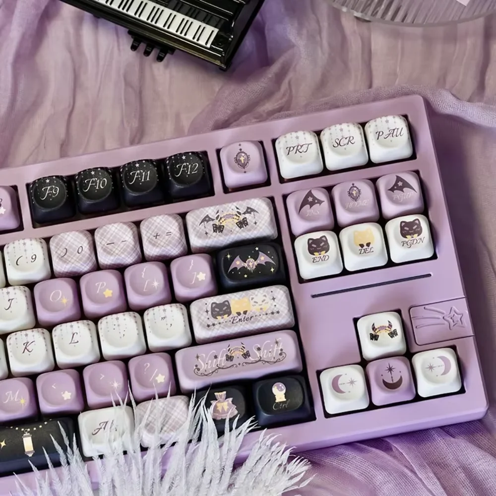 MOA 129 Keys, Magic Girl Keycap Set PBT for 61/75/87/104/108Keys GMK67 Game Mechanical Keyboard