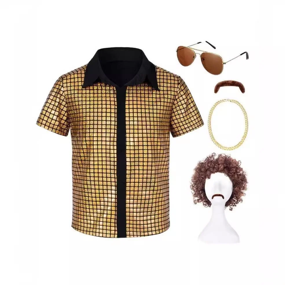 

Men's Punk Style Long Sleeve Shirt Metal Sequin Shiny Roleplaying Clothing Resistant to Deformation Summer 2015 Collection
