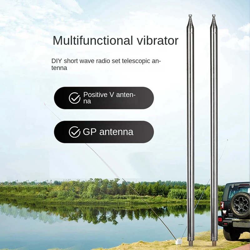 Antenne fouet en acier inoxydable pour radio HF positive V, antenne GP, interface M10, nervure, 2X 7507IBI, 5.2M, la plus récente