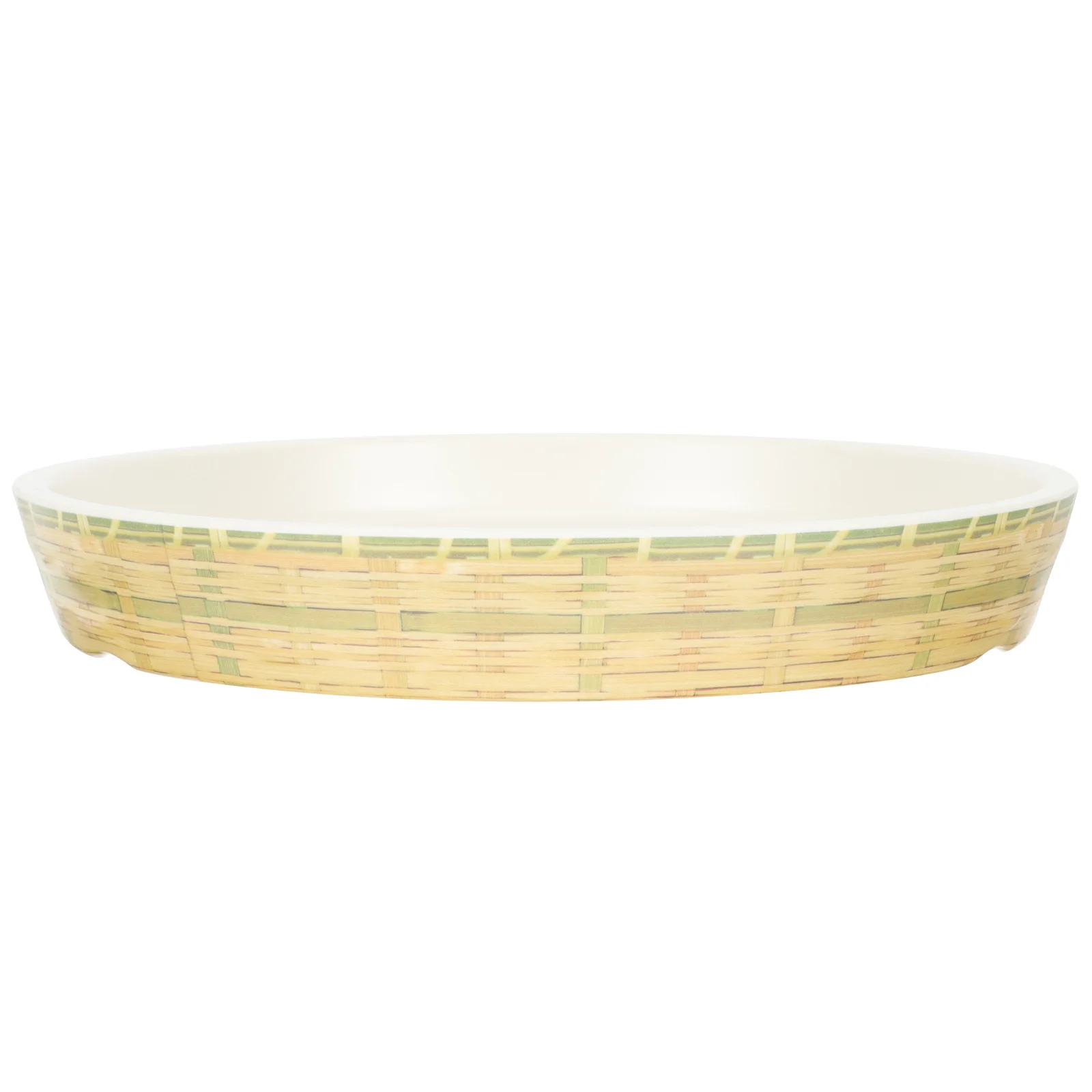 

Imitation Bamboo Woven Snack Tray Food Serving Plate Wear-Resistant for Wedding Banquet Party Catering and Daily Serving