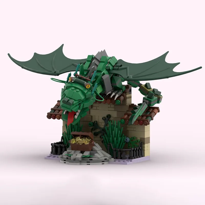 740pcs MOC Dragon Draak Lichtgeraakt Efteling Brickheadz Model Bouwstenen Architectuur Speelgoed Kerstcadeaus Baksteen Kinderen DIY