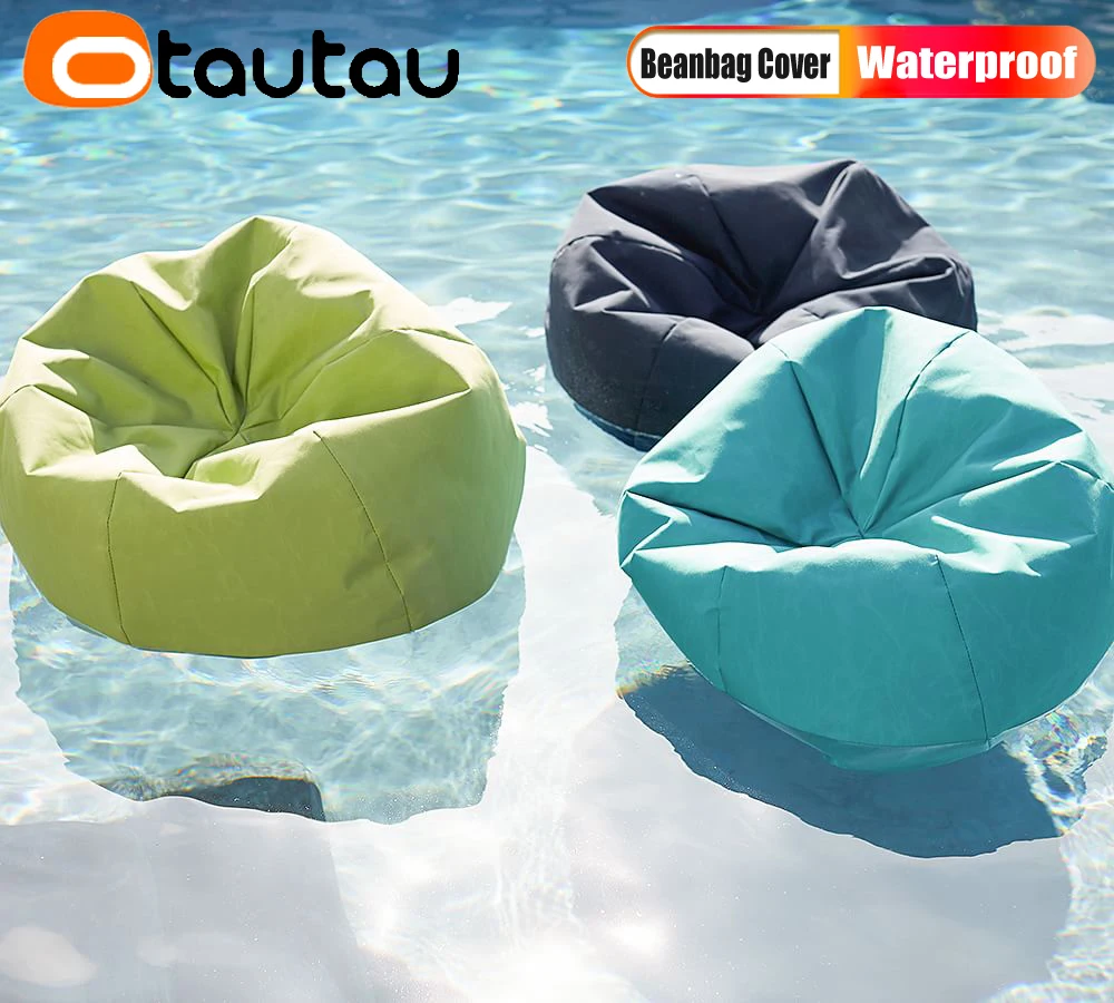 OTAUTAU Outdoor Waterproof Bean Bag Cover No Filler Garden Beach Swimming Pool Floating Beanbag Pouf Chair Oxford Kids Adults