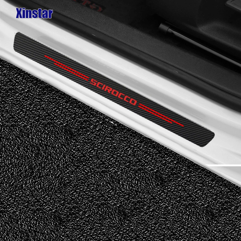 2X Car Protector Door Sill Stickers For VW Volkswagen SCIROCCO Auto Accessories