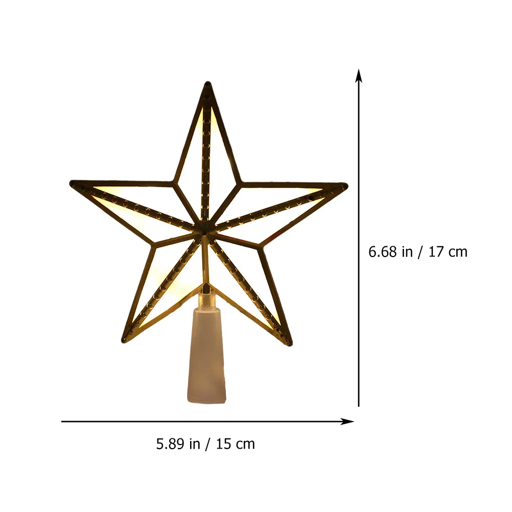 Pentagram Tree Top Star Xmas Gift Star-shaped Ornament Decorations Christmas Luminous Adorn Plastics High Ornamental