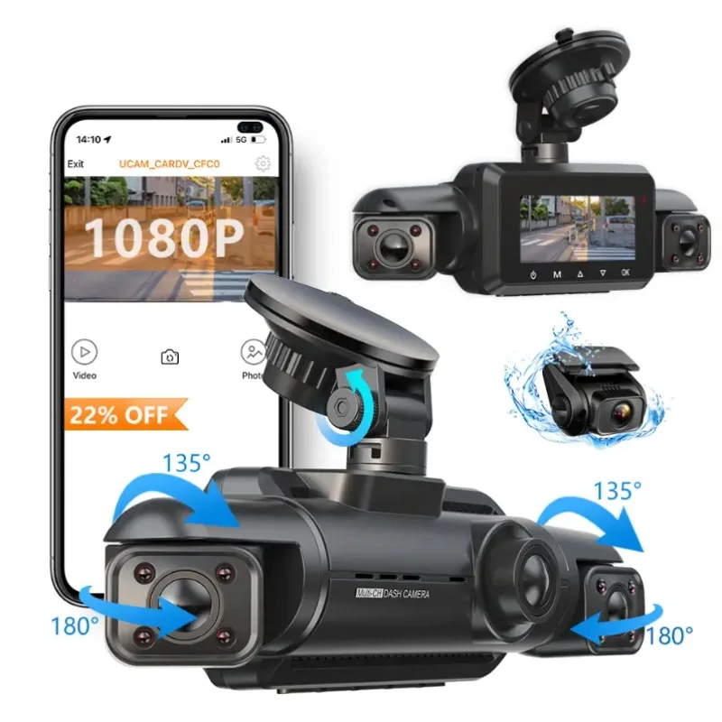 

WDR IR Night Vision Dash Cam for Cars 4 Cameras1080P*4 Car DVR Auto Video Recorder GPS Logger WiFi APP 360 Degree Panoramic