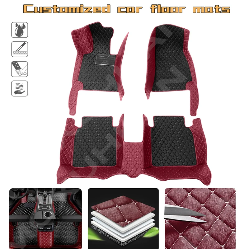 

Custom Diamond Car Leather Floor Mats For Great Wall M4 Hover H3 Hover H6 Hover H6 Coupe X200 Car Accessories Carpet Cover