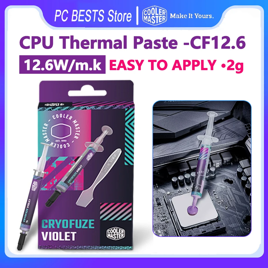 Cooler Master CF12.6 Thermal Paste 12.6W/mk High Performance Intel Processor CPU GPU Heatsink 2g Thermal Silicone Grease