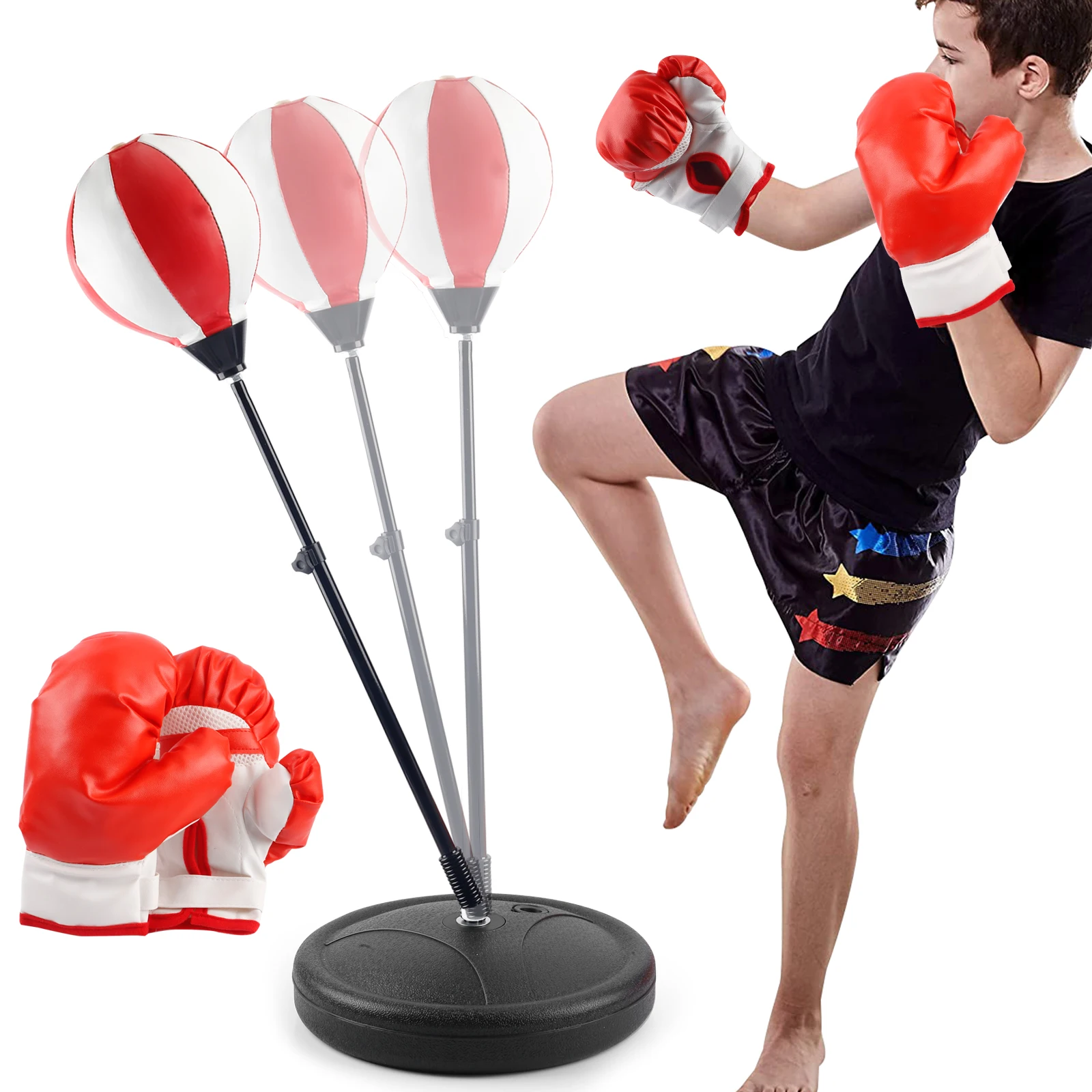 Punching Bag for Kids,Kids Boxing Bag with Stand,Boxing Ball with Boxing Gloves,for Boys and Girls,Halloween/Christmas gifts