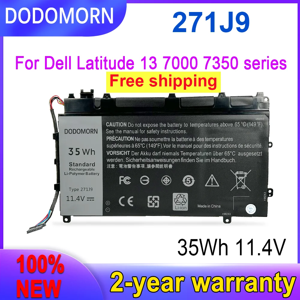 

DODOMORN New 271J9 Battery For DELL Latitude 13 7000 7350 GWV47 0GWV47 YX81V 11.1V 30WH