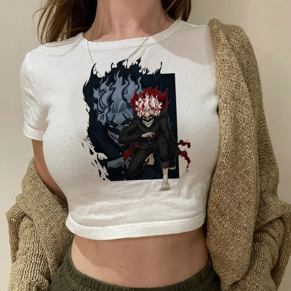 صالح ليندو بيبي دول جيارو الجنية موخير Camisetas Dandadan Okarun المحاصيل Recortado Lindo سليم Harajuku الملابس الجمالية الشارع الشهير