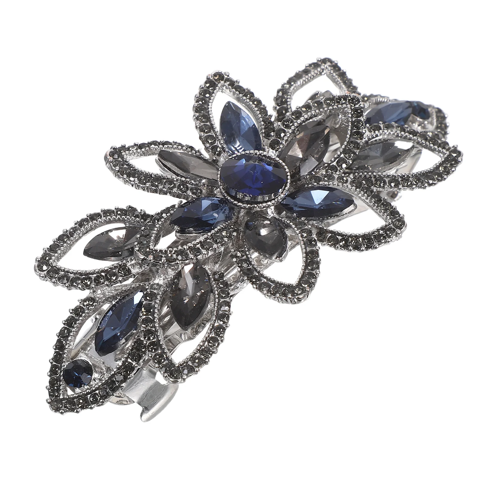 

Metal Side Hair Clip Elegant Flower Rhinestone Hair Barrette for Women Hairstyling Party Wedding Dress Up Jewelry