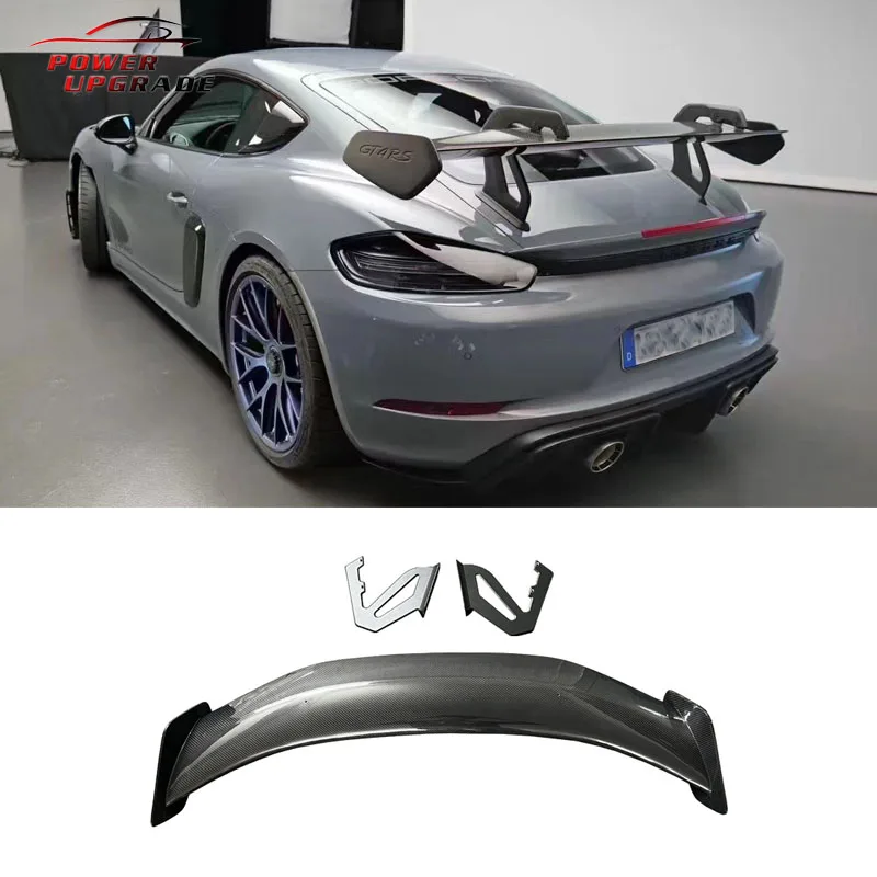 

Carbon Fiber Car Accessoris Rear Trunk Wing for Porsche Cayman 718 Boxster GT4 RS Style Tail Wing Rear Spoiler Lip Wings