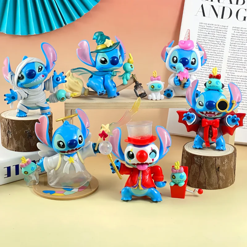 New Disney Stitch Lovers Model Doll Angel Kissing Statue Desktop Display Small Statue Decoration Valentine's Day Girlfriend Gift