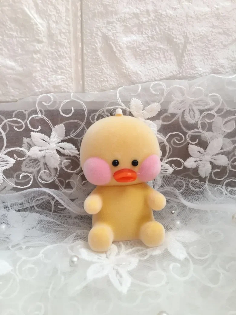 10Pcs/Lot Resin Flocking Doll Ducklings Cell Phone Pendant Pendant Bags Ornament Keychains Car Trinkets Festival Creative Gifts