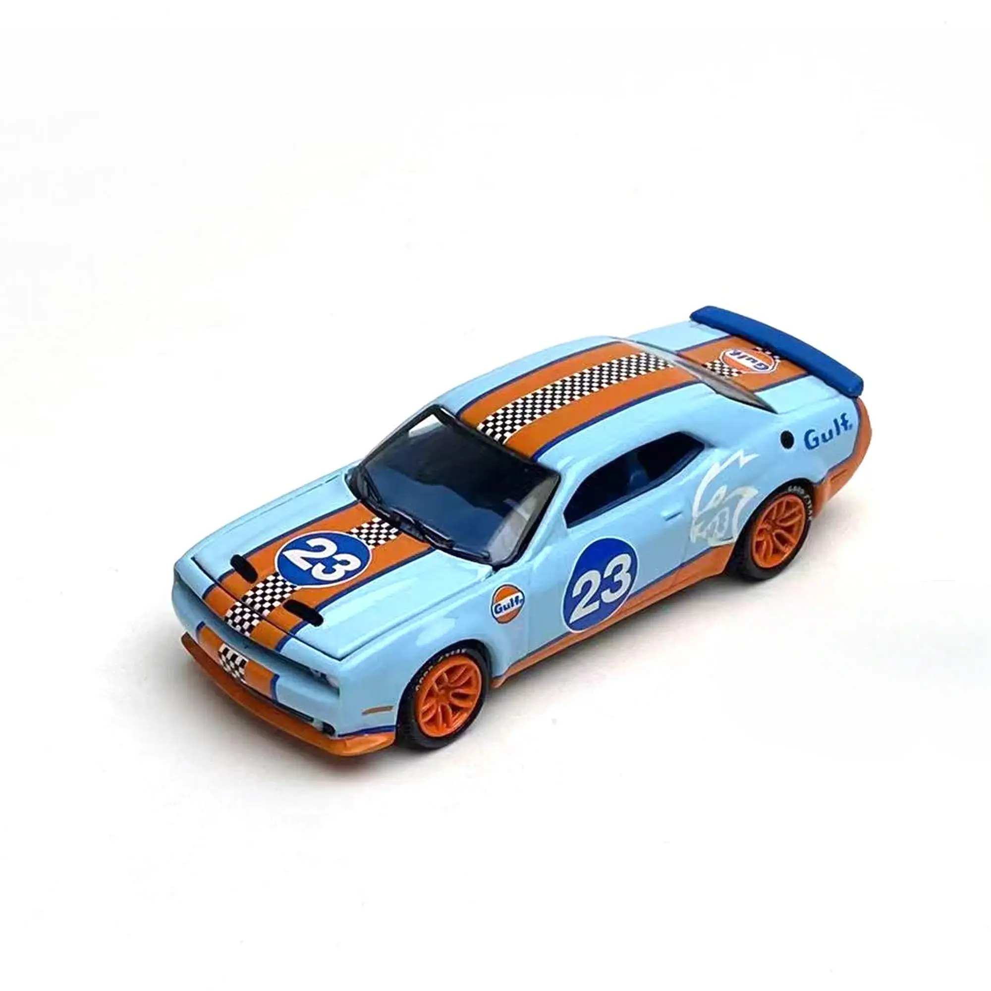 Auto World 1/64 AW 1/64 2019 Dodge Challenger Hellcat SRT Gulf Oil Die-cast alloy car model collection display child gift