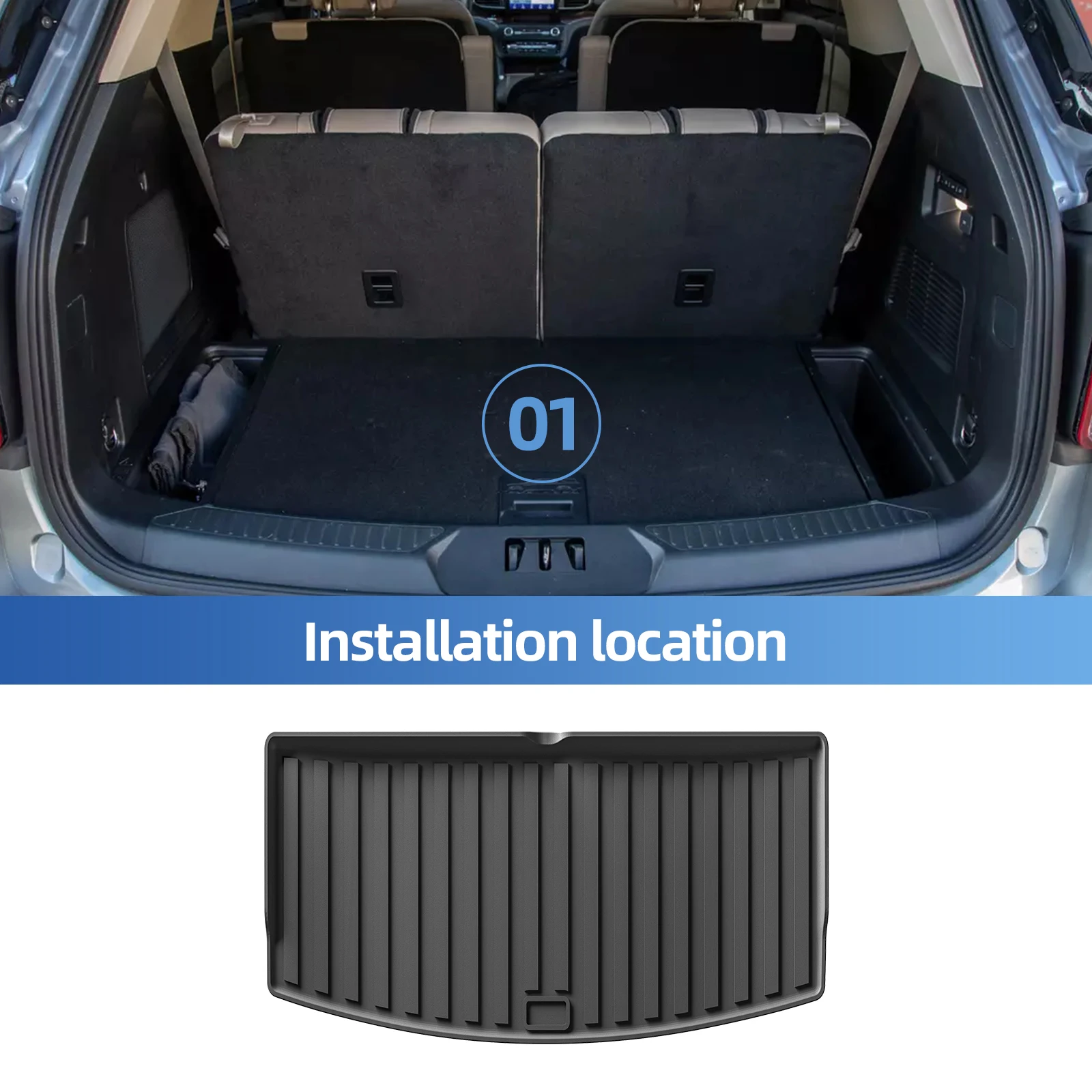 Left Drive for Ford Explorer U625 6Seats Fuel 2020-2026 TPE 3D Car Floor Mats Cargo Liner Trunk Pad All Weather Accessories
